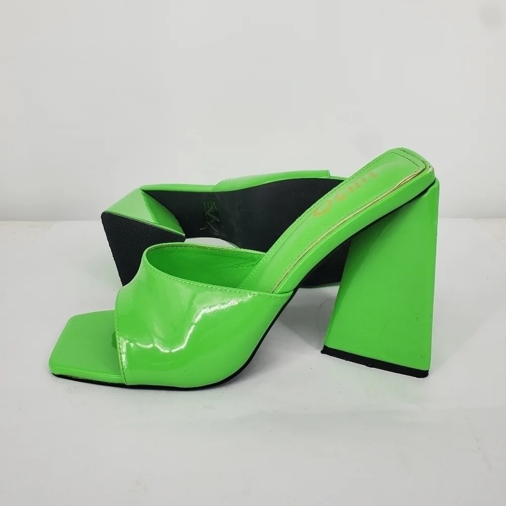 EGO Avalon Heels Women 8 Shoes Patent Leather Green